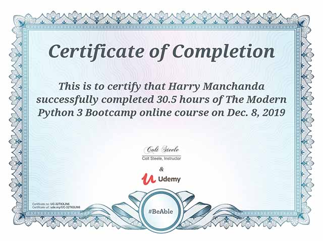 The Modern Python 3 Bootcamp