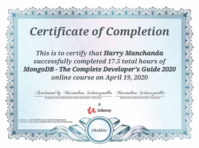 MongoDB - The Complete Developer's Guide 2020